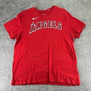 He Nike Tee Short Sleeve Shirt Top Angels MLB Ohtani Red Baseball Womens L